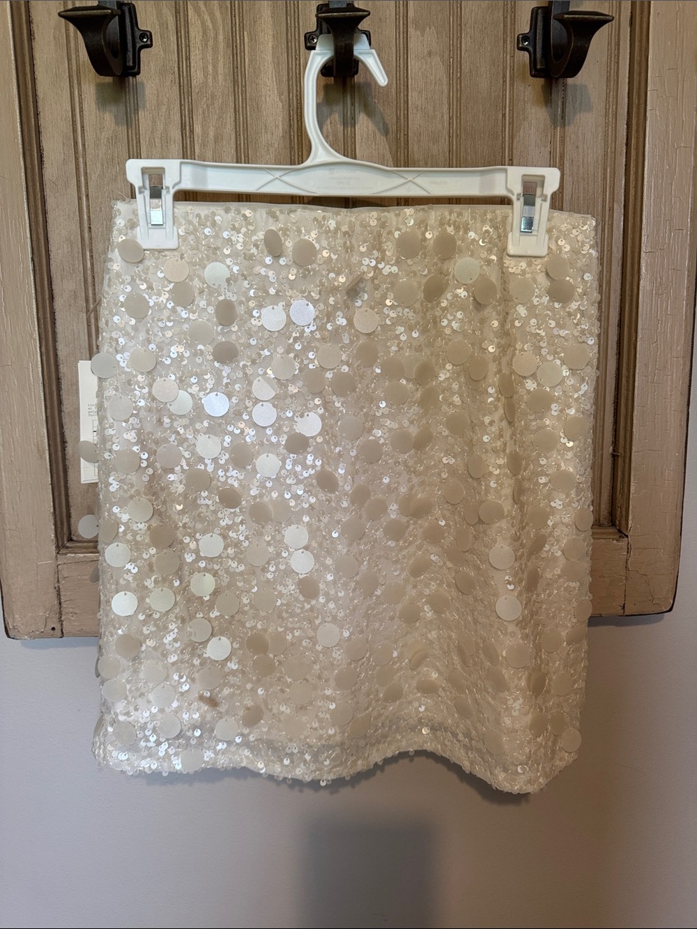 A New Day Sequin-Embellished Mini Skirt - Cream